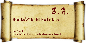 Bertók Nikoletta névjegykártya