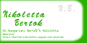 nikoletta bertok business card